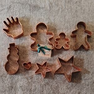 Wilton Plus Unmarked Eight Piece Copper Cookie Cutter Lot
